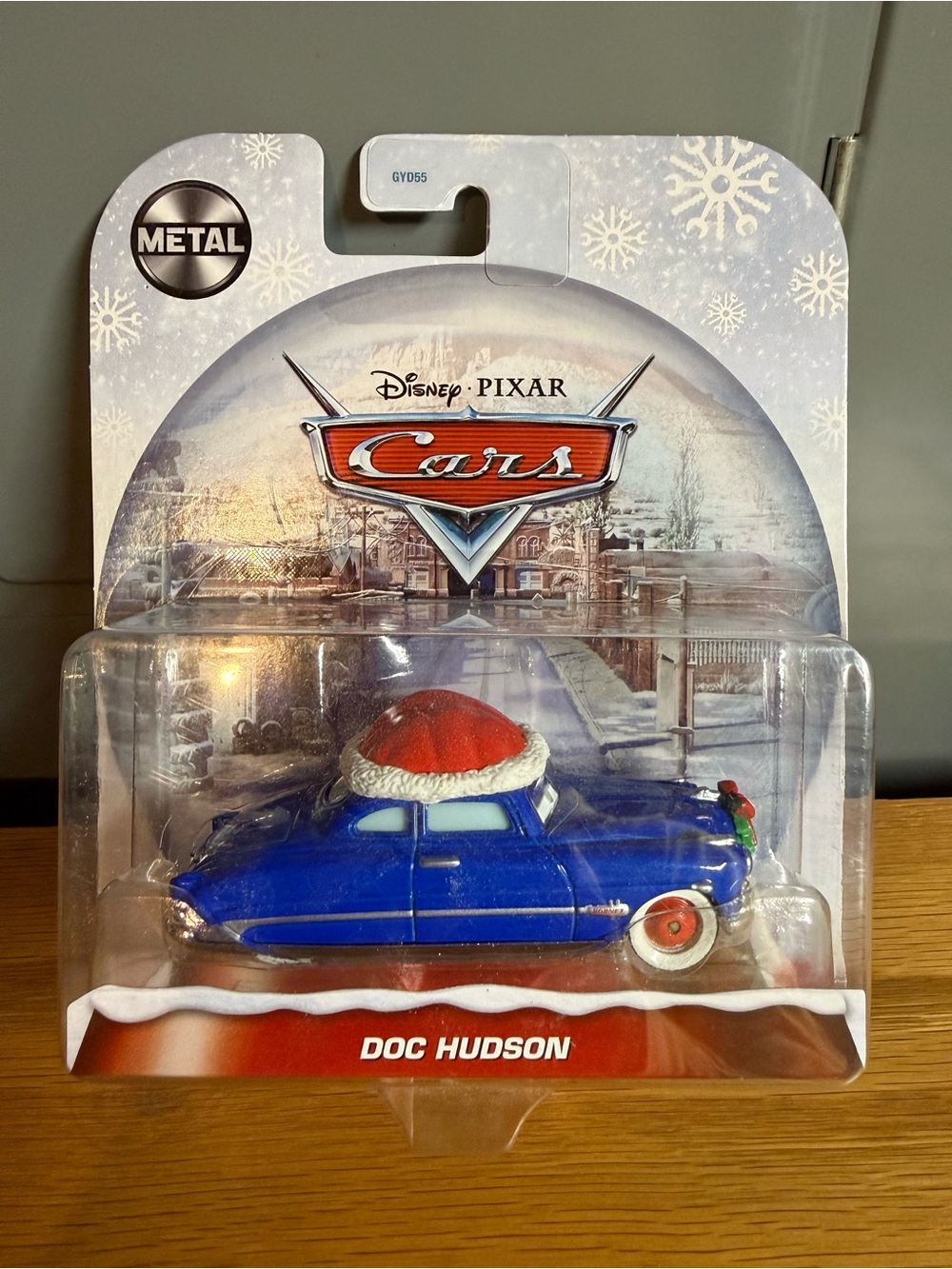 Mattel Disney Pixar Cars Doc Hudson Metal Vehicle - Blue with Red Santa Hat